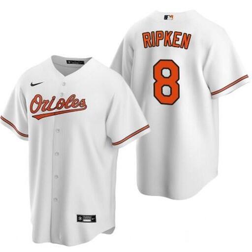 Men's Baltimore Orioles #8 Cal Ripken Jr. White Cool Base Stitched MLB Jersey