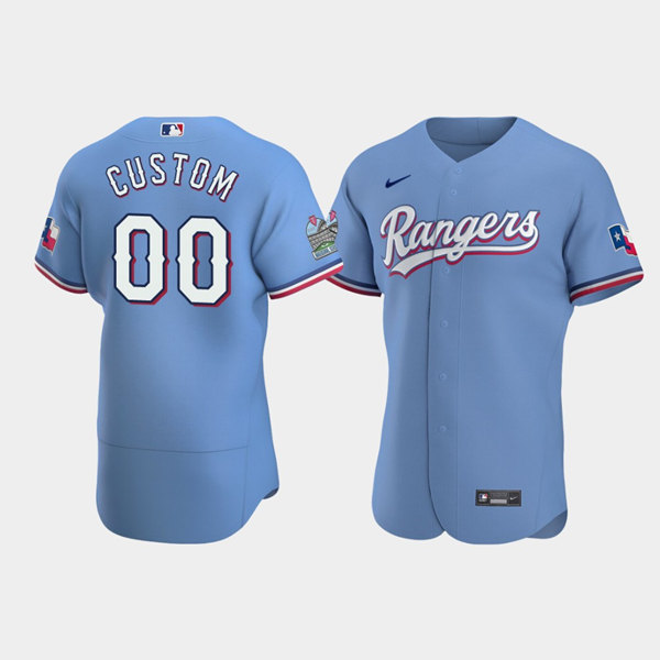 Men's Texas Rangers ACTIVE PLAYER Custom Light Blue Stitched Jersey