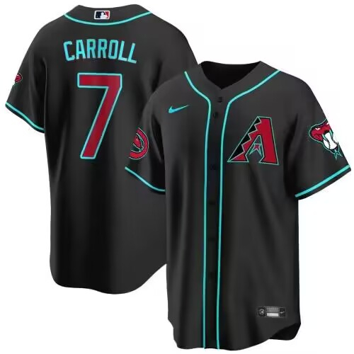 Men's Arizona Diamondbacks #7 Corbin Carroll Black 2024 Cool Base Stitched Baseball Jersey