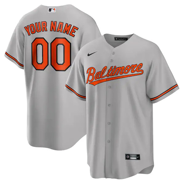 Men's Baltimore Orioles ACTIVE PLAYER Custom Gray Cool Base Stitched Jersey