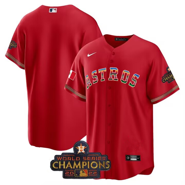 Men's Houston Astros Blank Red Mexico Cool Base Stitched Baseball Jersey