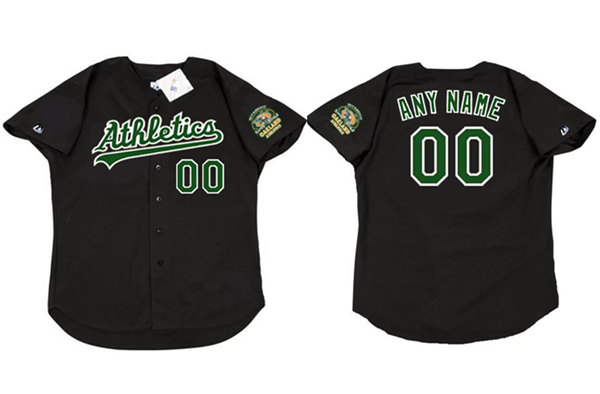 Men's Oakland Athletics ACTIVE PLAYER Custom Black 2000 Throwback Stitched Baseball Jersey