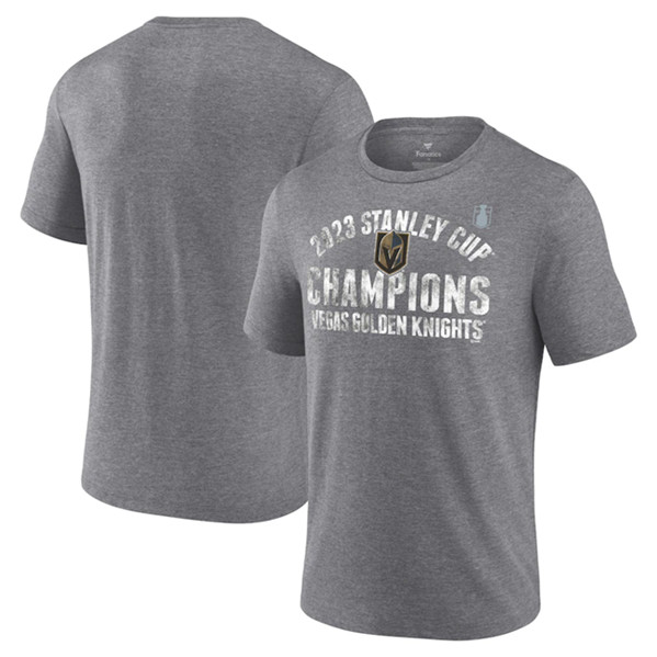 Men's Vegas Golden Knights Heather Gray 2023 Stanley Cup Champions Tri-Blend T-Shirt