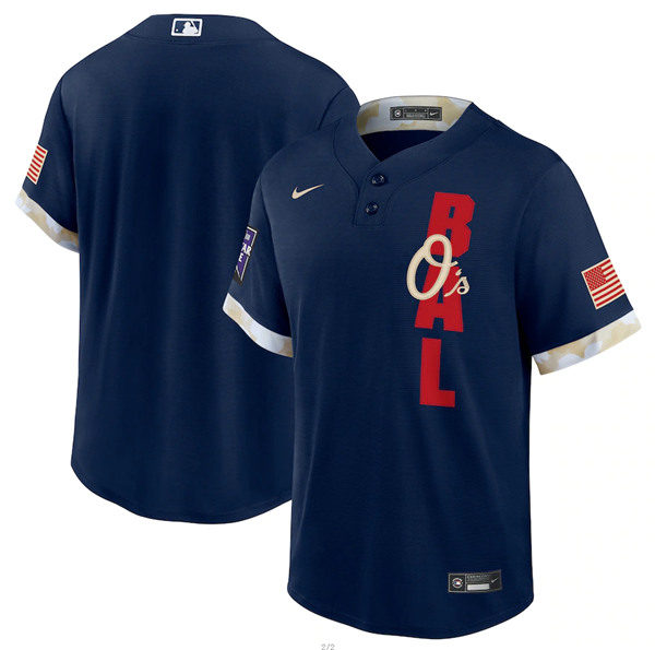 Men's Baltimore Orioles Blank 2021 Navy All-Star Cool Base Stitched MLB Jersey
