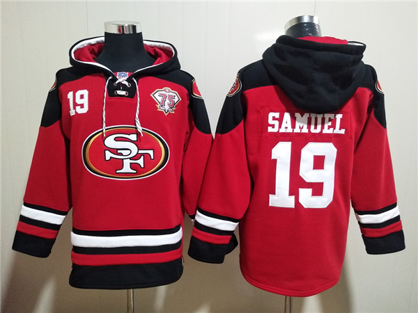 Men's San Francisco 49ers #19 Deebo Samuel Red Ageless Must-Have Lace-Up Pullover Hoodie