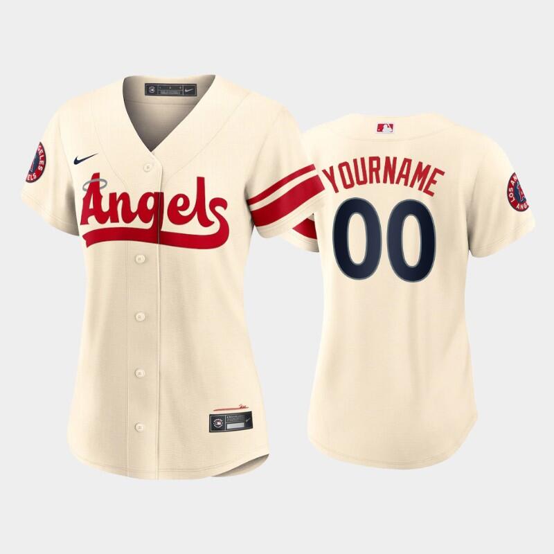 Women's Los Angeles Angels Active Player Custom 2022 Cream City Connect Stitched Baseball Jersey(Run Small)
