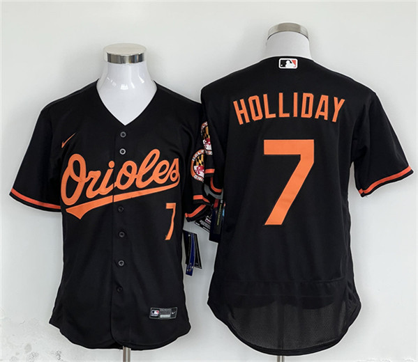 Men's Baltimore Orioles #7 Jackson Holliday Black Flex Base Stitched Baseball Jersey