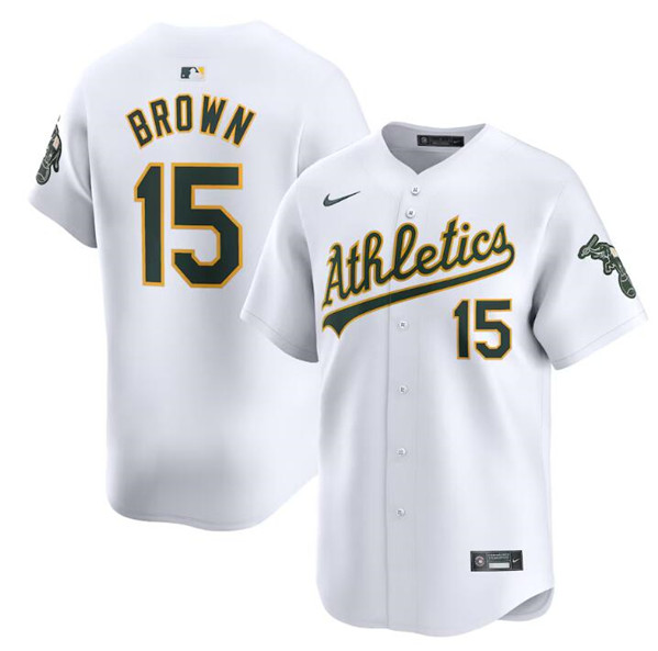 Men's Oakland Athletics #15 Seth Brown White Home Limited Stitched Jersey