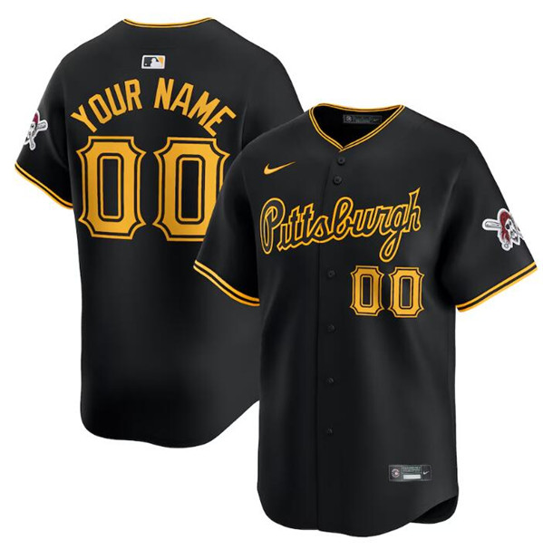 Men's Pittsburgh Pirates Customized Black Alternate Limited Baseball Stitched Jersey
