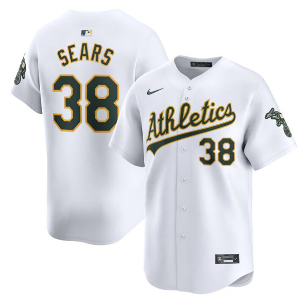 Men's Oakland Athletics #38 JP Sears White Home Limited Stitched Jersey