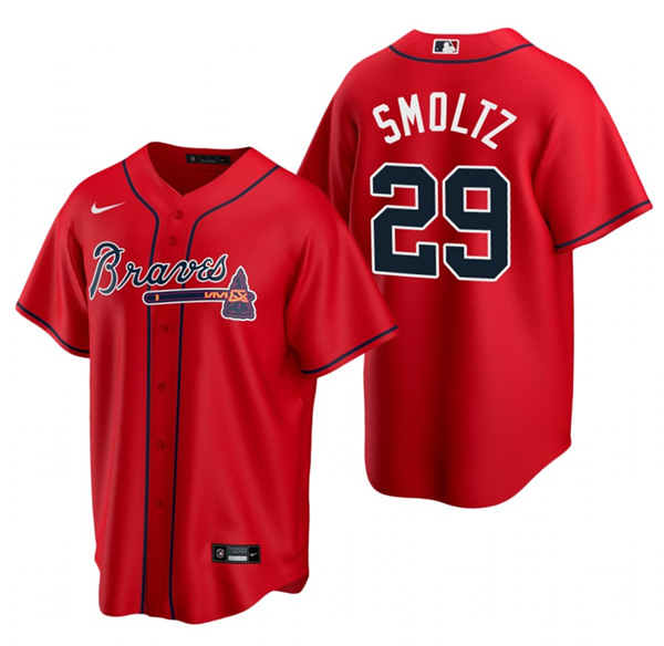 Men's Atlanta Braves #29 John Smoltz Red Cool Base Stitched Jersey