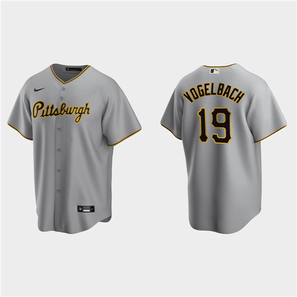 Men's Pittsburgh Pirates #19 Daniel Vogelbach Gray Cool Base Stitched Jersey