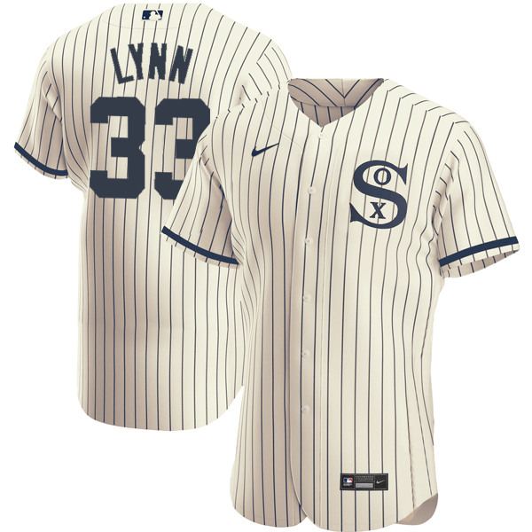 Men's Chicago White Sox #33 Lance Lynn 2021 Cream/Navy Field of Dreams Name&Number Flex Base Stitched Jersey