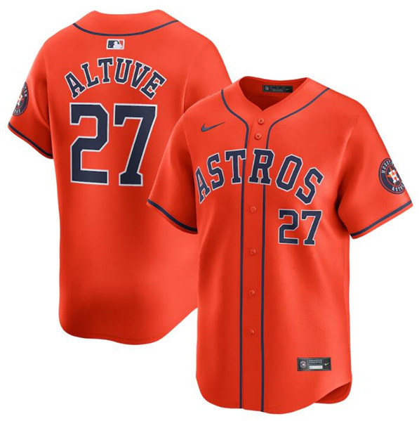 Men's Houston Astros #27 Jose Altuve Orange 2024 Alternate Limited Stitched Baseball Jersey