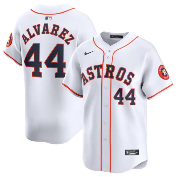 Men's Houston Astros #44 Yordan Alvarez White 2024 Home Limited Stitched Baseball Jersey