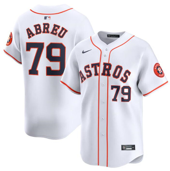 Men's Houston Astros #79 Jose Abreu White 2024 Home Limited Stitched Baseball Jersey