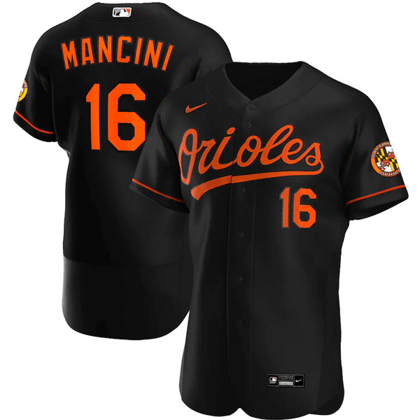 Men's Baltimore Orioles #16 Trey Mancini Black Flex Base Stitched MLB Jersey