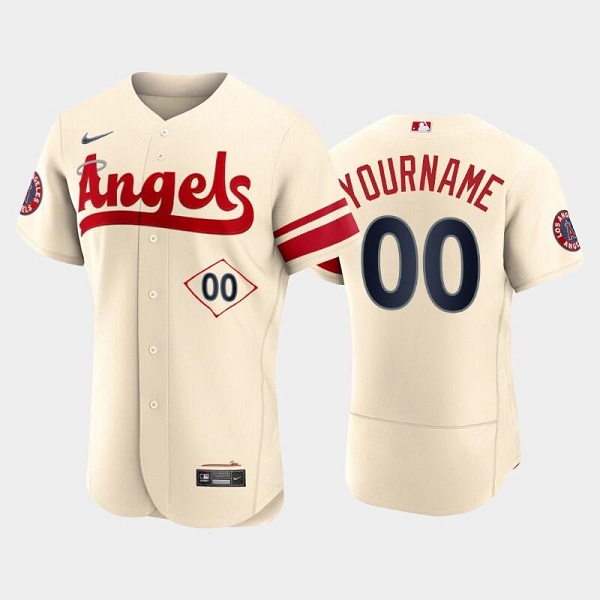 Men's Los Angeles Angels Active Player Custom 2022 Cream City Connect Flex Base Stitched Jersey