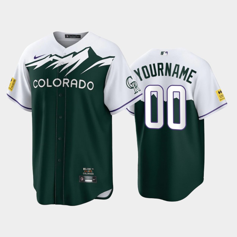 Men's Colorado Rockies Active Player Custom 2022 Green City Connect Stitched Baseball Jersey