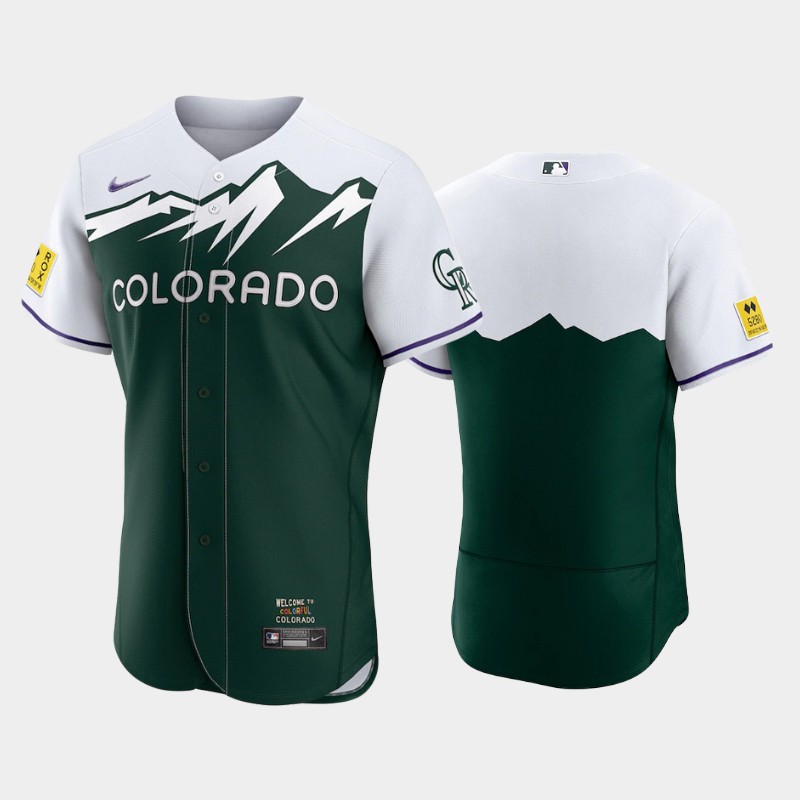 Men's Colorado Rockies Blank 2022 Green City Connect Flex Base Stitched Jersey