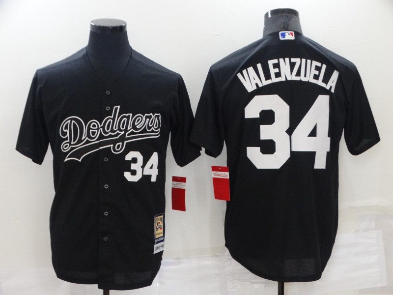 Men's Los Angeles Dodgers #34 Toro Valenzuela Black Cool Base Stitched Baseball Jersey