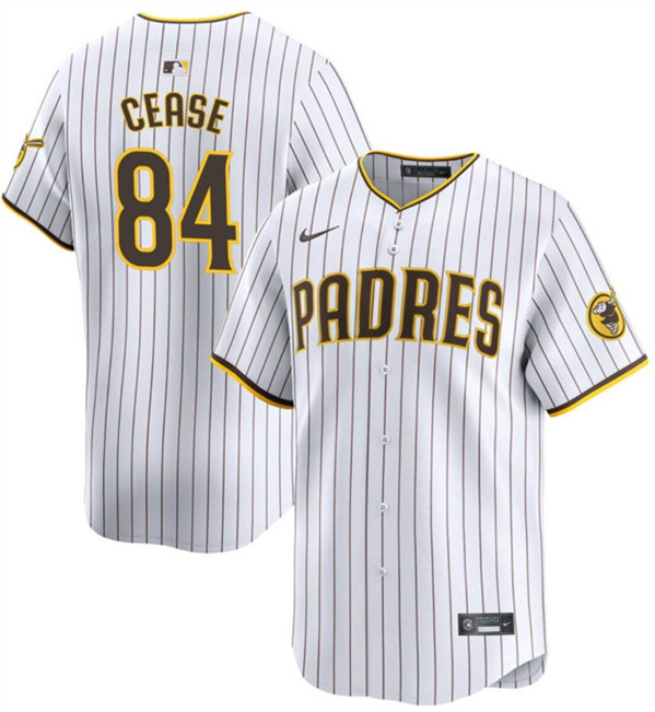 Men's San Diego Padres #84 Dylan Cease White Home Limited Baseball Stitched Jersey