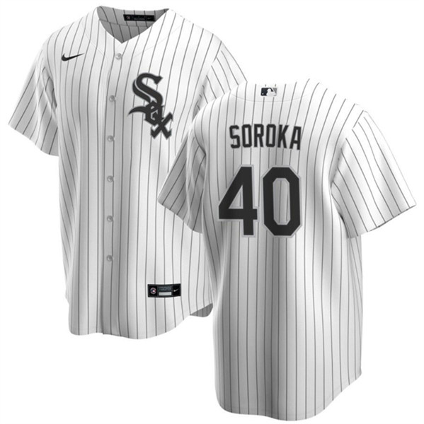 Men's Chicago White Sox #40 Michael Soroka White Cool Base Baseball Stitched Jersey
