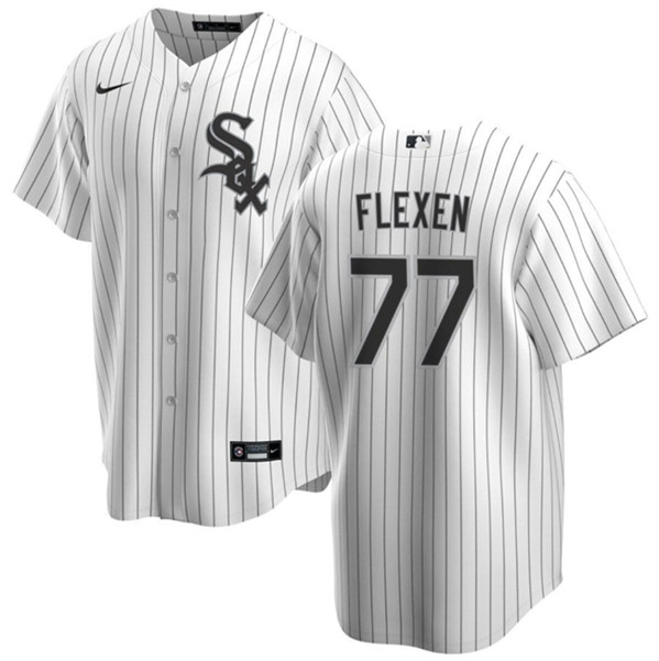 Men's Chicago White Sox #77 Chris Flexen White Cool Base Baseball Stitched Jersey