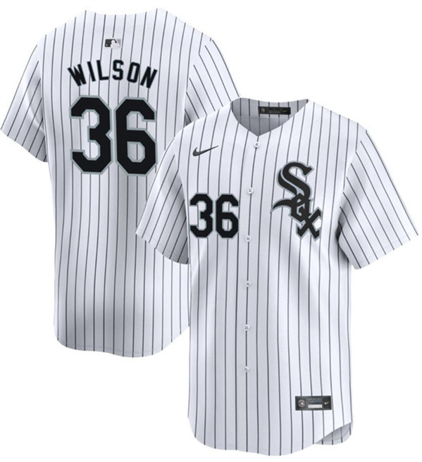Men's Chicago White Sox #36 Steven Wilson White Home Limited Baseball Stitched Jersey