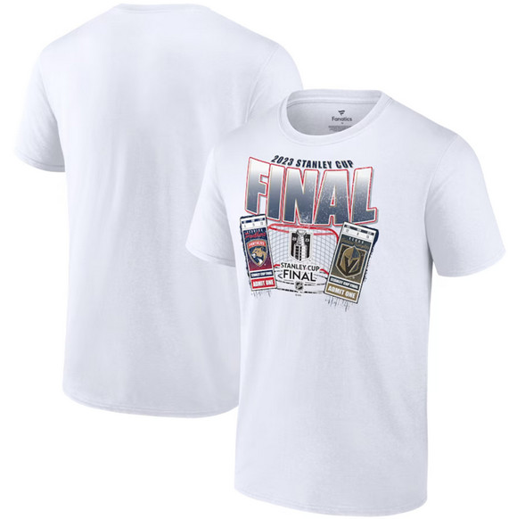 Men's Florida Panthers White 2023 Stanley Cup Final Matchup Big Ticket T-Shirt