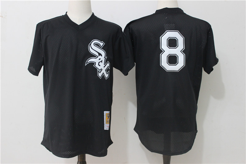 Men's Chicago White Sox #8 Bo Jackson Mitchell & Ness Black 1993 Authentic Cooperstown Collection Batting Practice Stitched MLB Jersey