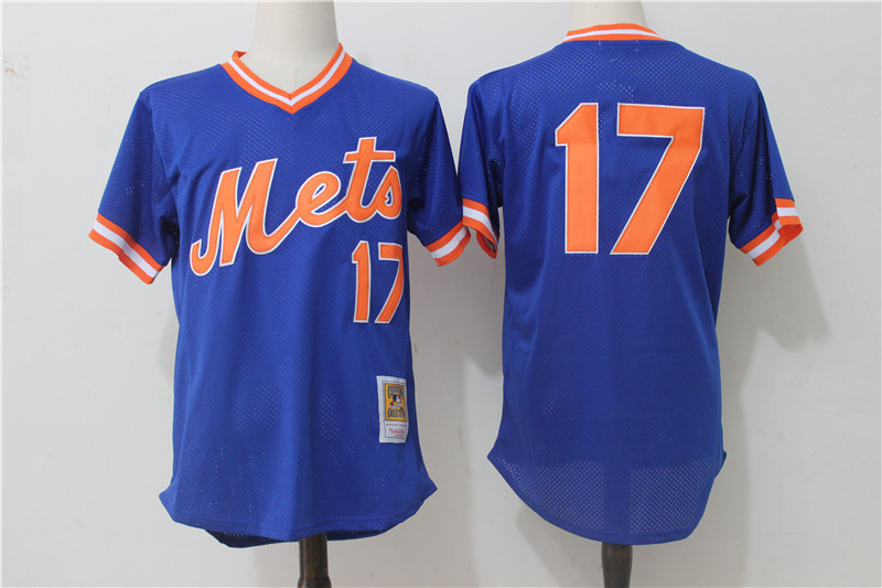 Men's New York Mets #17 Keith Hernandez Mitchell & Ness Royal Cooperstown Mesh Batting Practice Stitched MLB Jersey