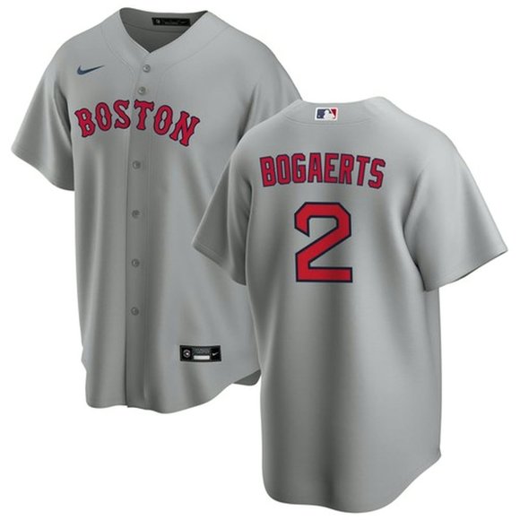 Men's Boston Red Sox #2 Xander Bogaerts Grey Cool Base Stitched MLB Jersey