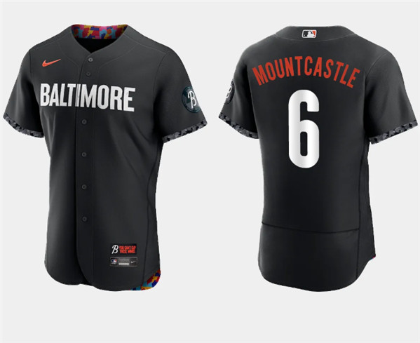 Men's Baltimore Orioles #6 Ryan Mountcastle Black 2023 City Connect Flex Base Stitched Baseball Jersey