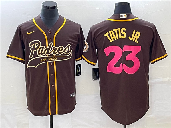 Men's San Diego Padres #23 Fernando Tatis Jr. Brown Cool Base Stitched Baseball Jersey