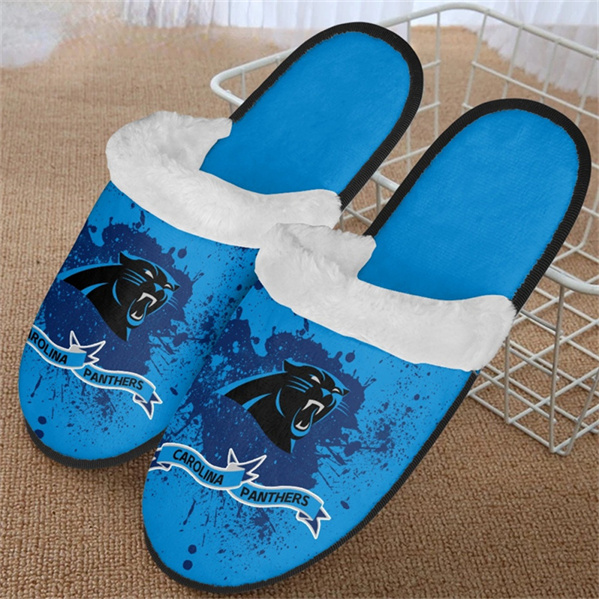 Men's Carolina Panthers Team Logo Staycation Slippers/Shoes(Pls check description for details) 002