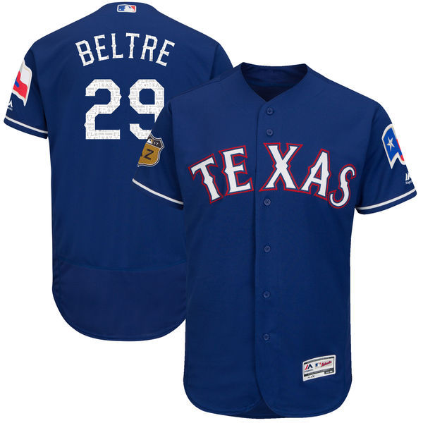 Men's Texas Rangers #29 Adrian Beltre Majestic Royal 2017 Spring Training Authentic Flex Base Player Stitched MLB Jersey