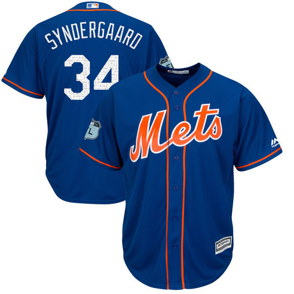 Men's New York Mets #34 Noah Syndergaard Majestic Royal 2017 Spring Training Cool Base Player Stitched MLB Jersey
