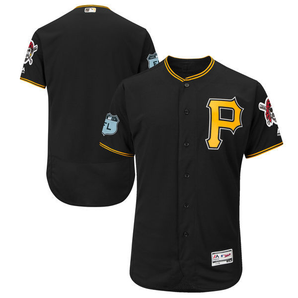 Men's Pittsburgh Pirates Majestic Black 2017 Spring Training Authentic Flex Base Team Stitched MLB Jersey