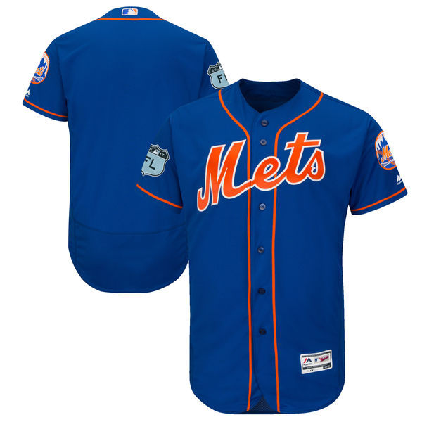 Men's New York Mets Majestic Royal 2017 Spring Training Authentic Flex Base Team Stitched MLB Jersey