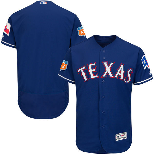 Men's Texas Rangers Majestic Alternate Royal 2016 Spring Training Flex Base Authentic Collection Team Stitched MLB Jersey