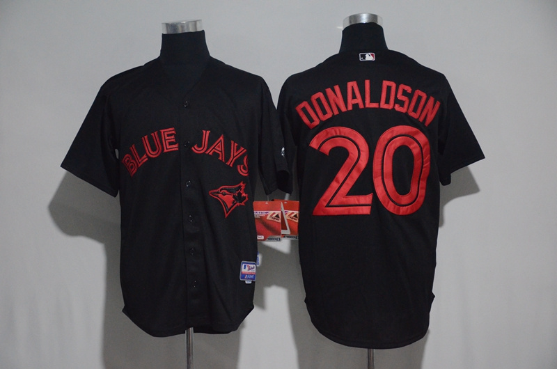 Toronto Blue Jays #20 Josh Donaldson Black Strip Stitched MLB Jersey