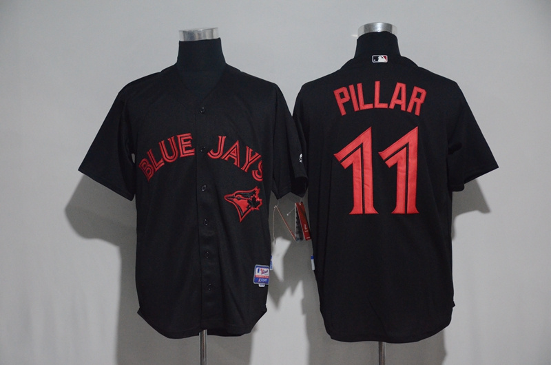 Toronto Blue Jays #11Kevin Pillar Black Strip Stitched MLB Jersey