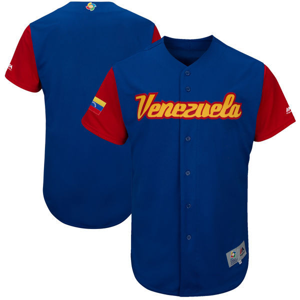 Men's Venezuela Baseball Majestic Royal 2017 World Baseball Classic Team Stitched WBC Jersey