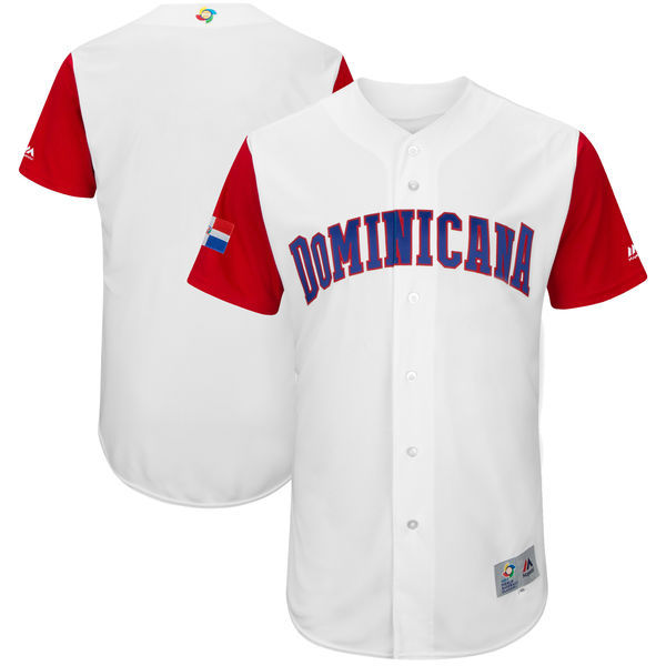 Men's Dominican Republic Baseball Majestic White 2017 World Baseball Classic Team Stitched WBC Jersey