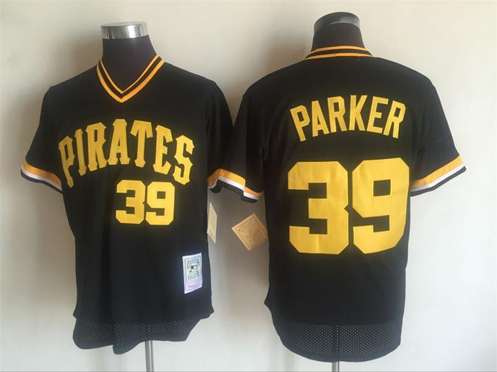 Men's Pittsburgh Pirates #39 Dave Parker Mitchell and Ness Black Throwback Stitched MLB Jersey