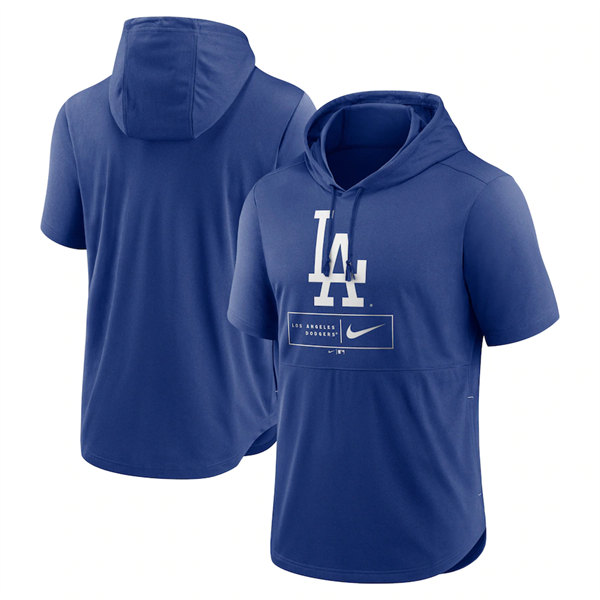 Men's Los Angeles Dodgers Blue Short Sleeve Pullover Hoodie [MLB ...
