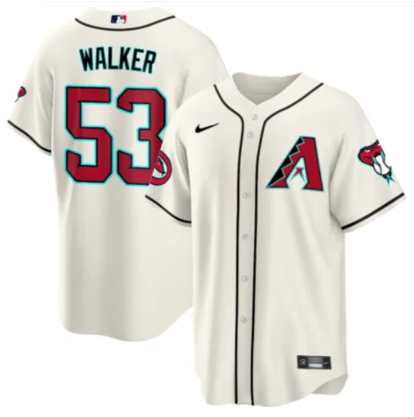 Men's Arizona Diamondbacks #53 Christian Walker White 2024 Cool Base Stitched Baseball Jersey