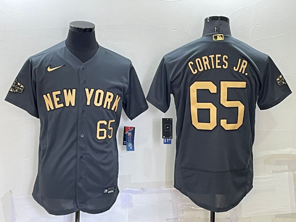 Men's New York Yankees #65 Nestor Cortes Jr. Charcoal 2022 All-Star Flex Base Stitched Baseball Jersey