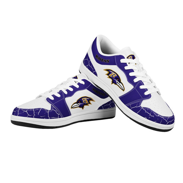Women's Baltimore Ravens AJ Low Top Leather Sneakers 001